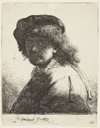 Rembrandt v čepici a šále