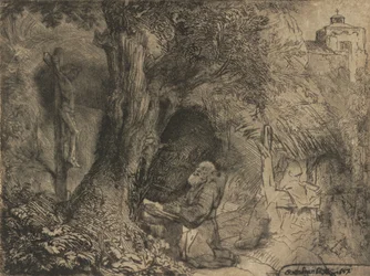 Svatý František pod stromem se modlí, 1657.
