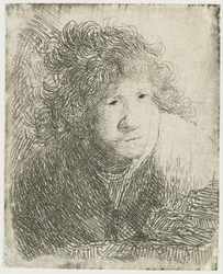 Autoportrét, předklon, poslech, 1628.