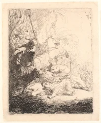 The Small Lion Hunt (se dvěma lvy)