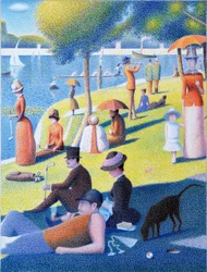 SEURAT-Golf, 2017, kolorovaná kresba tužkou na papíře
