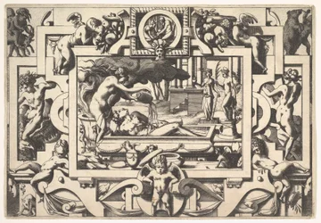 Medea nalévá kouzelný lektvar na Jasona Kinga Aesona, tak zchátralého a ctihodného, ​​v kádi..., 1563.