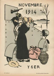 Kalendář války (1. ročník? srpen 1914-červenec 1915) (barevný dřevoryt)