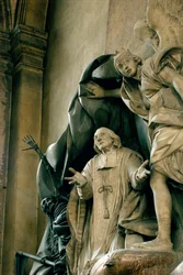 Detail hrobky Jean Baptiste Joseph Languet de Gergy 1675-1750 1757 mramor a dřevo viz také 252652