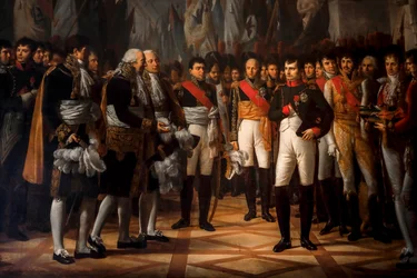 Napoleon při přijímání poslanců Senátu v královském paláci v Berlíně