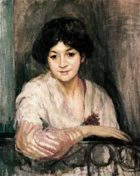 Postava. Obraz Ricard Canals i Llambi (1876-1931), olej na plátně, impresionismus