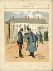 Ilustrace Ricarda Florese (1878-1918) v Le Lire, 23/04/10 - Vysvětlení - Armee, Kasárna