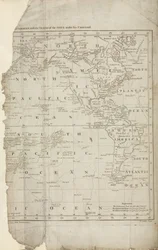 Mapa Cookových cest, c 1780