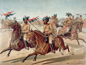 Scouts of the 10th Bengal Lancers (polní servisní sada), Anglo-indická armáda z 80. let 19. století (barevné lito)