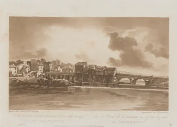 Na březích Marny pod mostem v Charentonu 1803; Deska 19 z Views v Paříži, Emanuel Volume obkreslování desky B1981.25.2628
