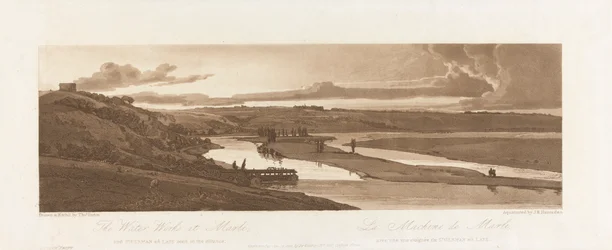 V dálce vidět vodní dílo v Marli a St. Germain en Laye 1803; Deska 15 z Views v Paříži, Emanuel Volume obkreslování desky B1981.25.2624
