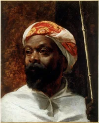 "Portrét arabského muže" Obraz, Richard Beavis (1824-1896) Soukromá sbírka
