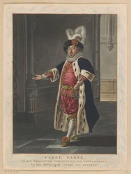 Portrét Carel Passé jako Filip Dobrý Carel Passé, v postavě Philipse van Bourgondien (název na objektu)