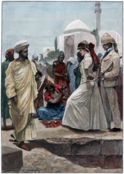 Pouliční kouzelník v Alžíru, 1895.