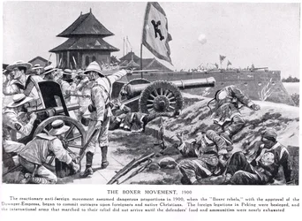 Boxerské hnutí, ilustrace z „Hutchinsonových dějin národů“, kolem roku 1910