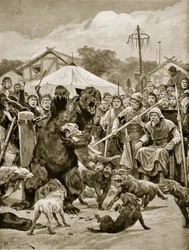 Bear Baiting in Saxon Times, ilustrace z 