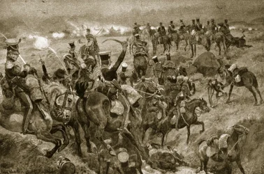 Charge of the Dragoons at Talavera, ilustrace z 