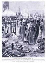 Izák Kyperský se hájí před Římanem I. 1191 n. l., 20. léta 20. století