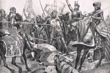 The Last Stand od Jana II. Francie v bitvě u Poitiers, ilustrační forma 