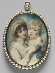Portrét Catherine Clemens a jejího syna, John Marcus Clemens, c. 1800.