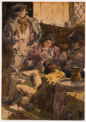 Náčrt k ilustraci vášně - opilost, 1854