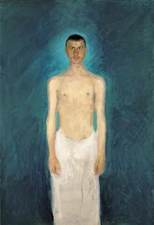 Poloakt autoportrét - Malba Richarda Gerstla (1883-1908), olej na plátně (159x109 cm)