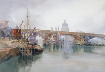 „Southwark Bridge v průběhu demolice“, 1915