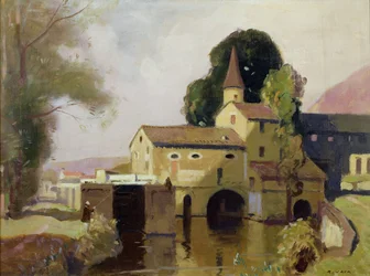 Moulin de Coty, Cahors, asi 1924 (olej na plátně)