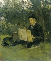 Jan Verkade (1868-1946) Obraz pod stromem v Hattemu