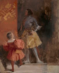Rytíř a páže (z knihy Johanna Wolfganga von Goetha „Götz von Berlichingen“)