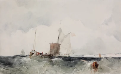 Na anglickém pobřeží - Oeuvre de Richard Parkes Bonington (1802-1828) - 1825 - Akvarel na papíře - 14x22,7 - Muzeum Szepmuveszeti, Budapešť