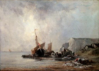 Lodě na pobřeží Normandie, 1823.