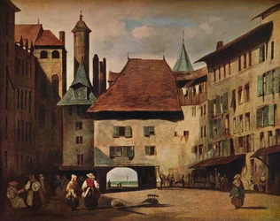La Place du Molard, Ženeva, c1830
