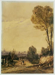 Paříž z pohledu od hřbitova Pere Lachaise ... (malba na plátně)