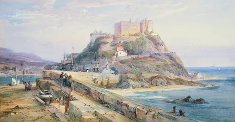 Hrad Mont Orgueil, Gorey, Jersey, 1876