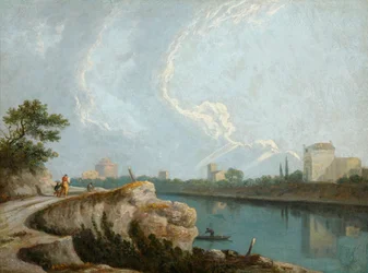 Banks of the Tiber, Řím (olej na plátně)