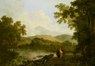 Cicero a jeho dva přátelé, Atticus a Quintus, v jeho vile v Arpinum, 1769-1770