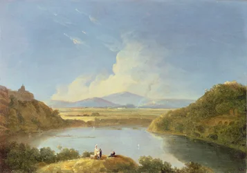 Jezero Albano (olej na plátně)