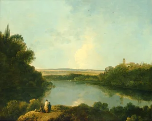 Jezero Nemi poblíž Říma, kolem roku 1760 (olej na plátně)