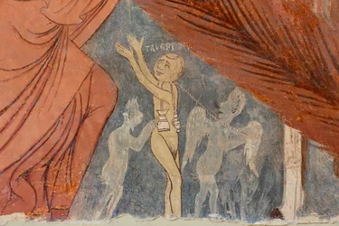 Poslední soud, detail, "Kacíři", 13. století (čerstvé)