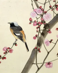 Bird - japonská kresba Riou Chim, konec 19. století
