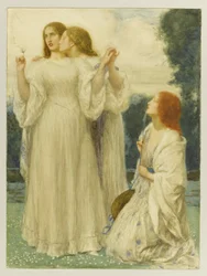Orákulum: Tři mladé ženy v parku, 1897.