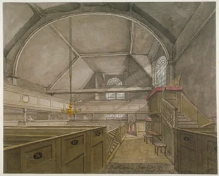 Interiér kaple v kostele St Bartholomew-the-Great, Smithfield, City of London, 1818