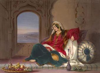Kandahar Lady of Rank, zapojená do kouření, 1848