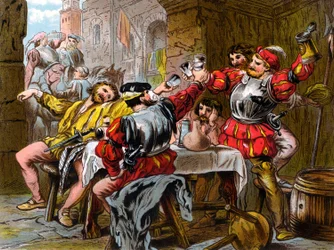 "Nechte mě cinknout Canakin" Othello Act II. Scéna II. (chromolitografická reprodukce)
