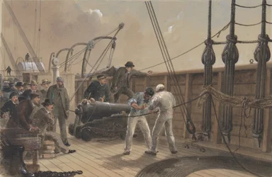 Splicing the Cable po první nehodě na palubě Great Eastern, 25. července 1865, 1865-66.