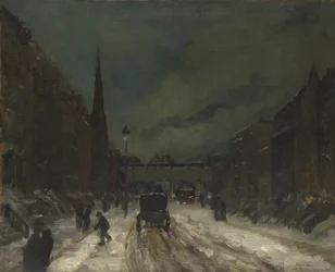 Pouliční scéna se sněhem (57. ulice, NYC.), 1902