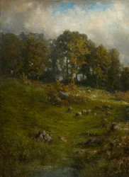 A Hillside Pasture, konec 19.-začátek 20. století.