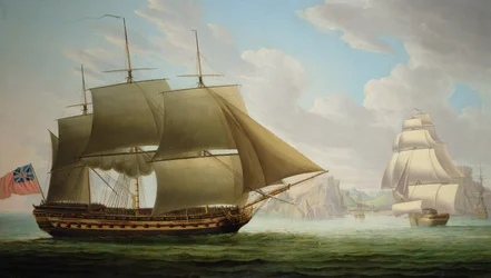 Východoindická loď Cirencester u Svaté Heleny, 1795