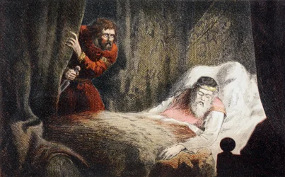 Macbeth chystající se zavraždit krále Duncana